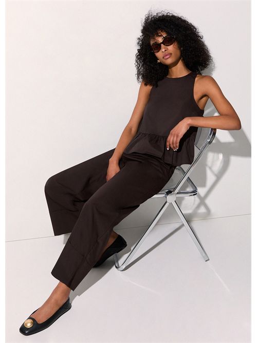 Pantaloni flare in popeline LIU JO | WA6498T4853/91109